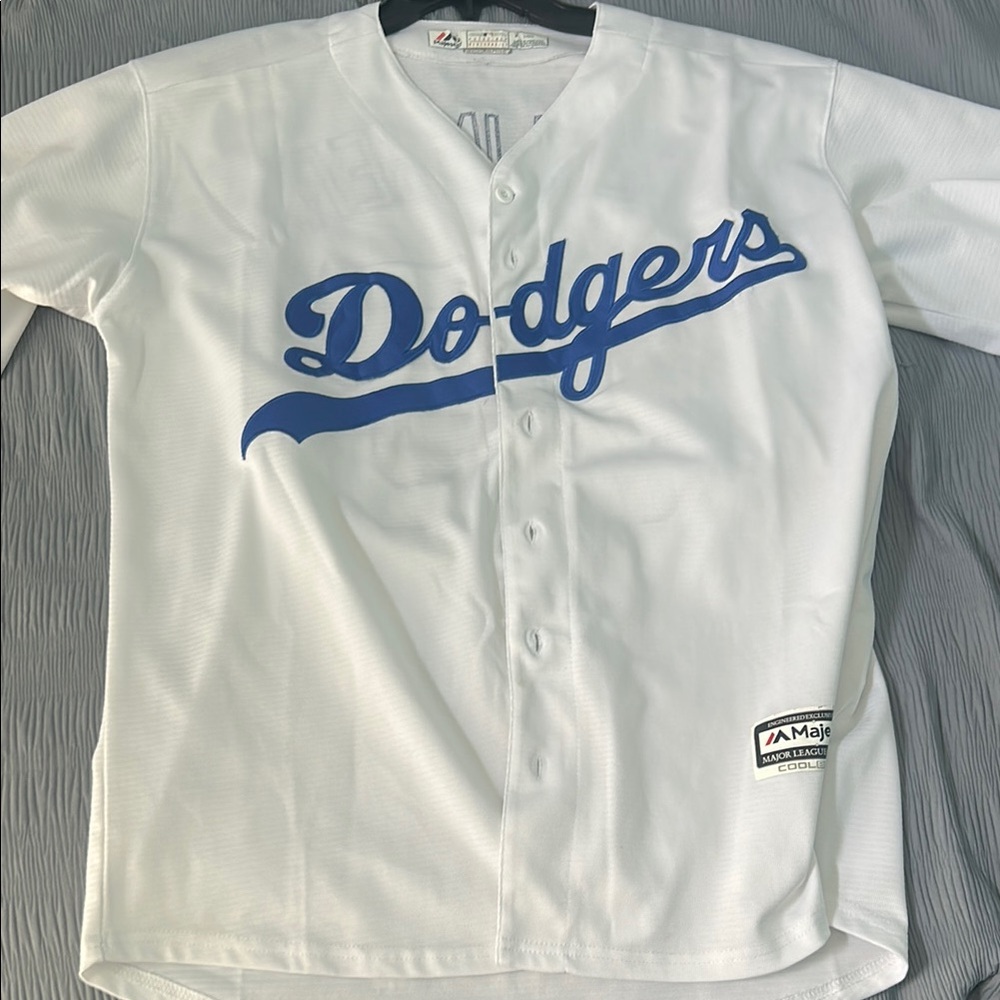 Majestic White and Blue Dodgers Jerseys